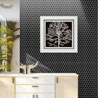 Hexagonal Peel & Stick Tile Stain-Resistant Plastic Peel & Stick Tile for Shower