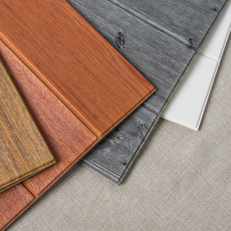 Modern Wood Paneling Smooth Wall Indoor Wood Planks Set of 2