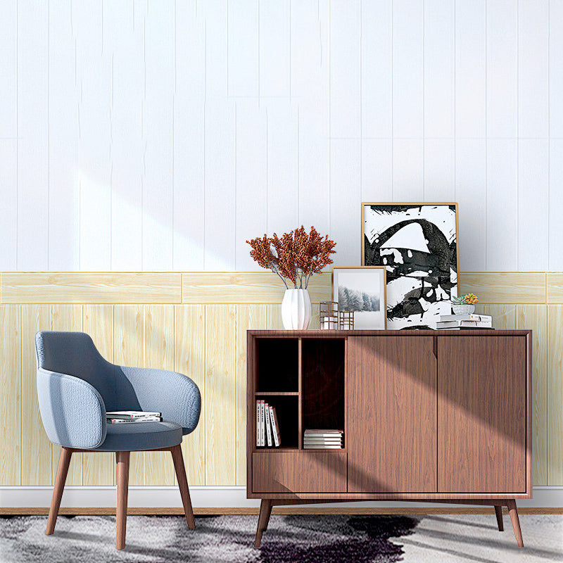 Modern Wood Paneling Smooth Wall Indoor Wood Planks Set of 2