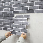 Industrial Wall Panel 3D Brick Bathroom Living Room Wall Panels Set of 5