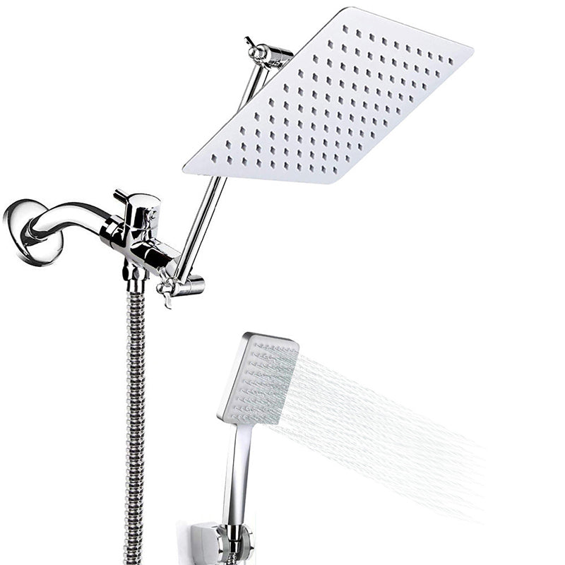 Contemporary Shower Combination Shower Head with Double Shower Head Ceiling Mounted Square Shower Head