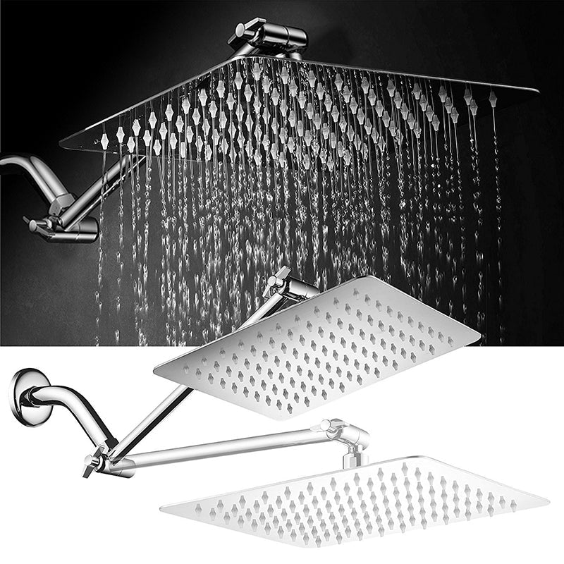 Contemporary Shower Combination Shower Head with Double Shower Head Ceiling Mounted Square Shower Head
