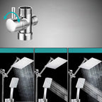 Contemporary Shower Combination Shower Head with Double Shower Head Ceiling Mounted Square Shower Head