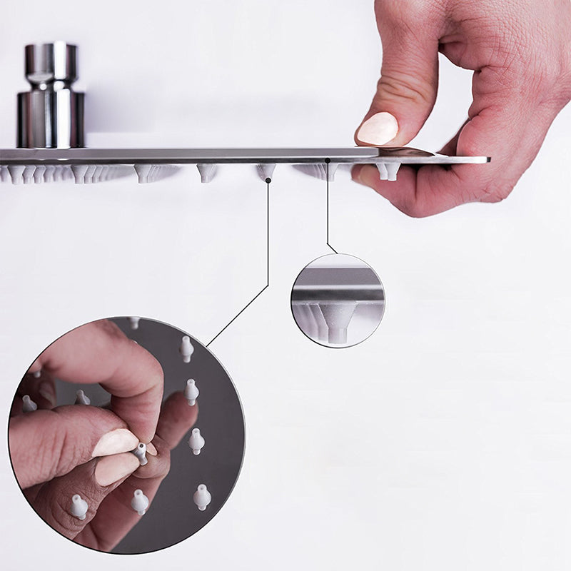 Contemporary Shower Combination Shower Head with Double Shower Head Ceiling Mounted Square Shower Head