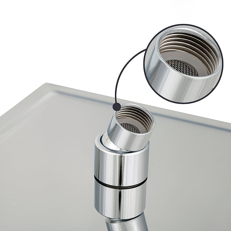 Contemporary Shower Combination Shower Head with Double Shower Head Ceiling Mounted Square Shower Head