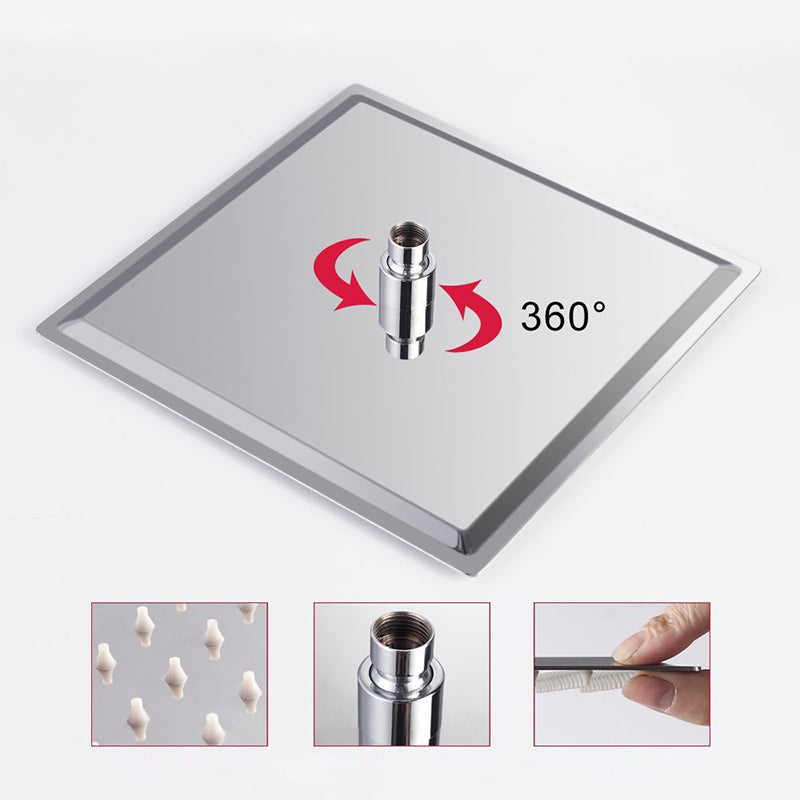 Contemporary Shower Combination Shower Head with Double Shower Head Ceiling Mounted Square Shower Head