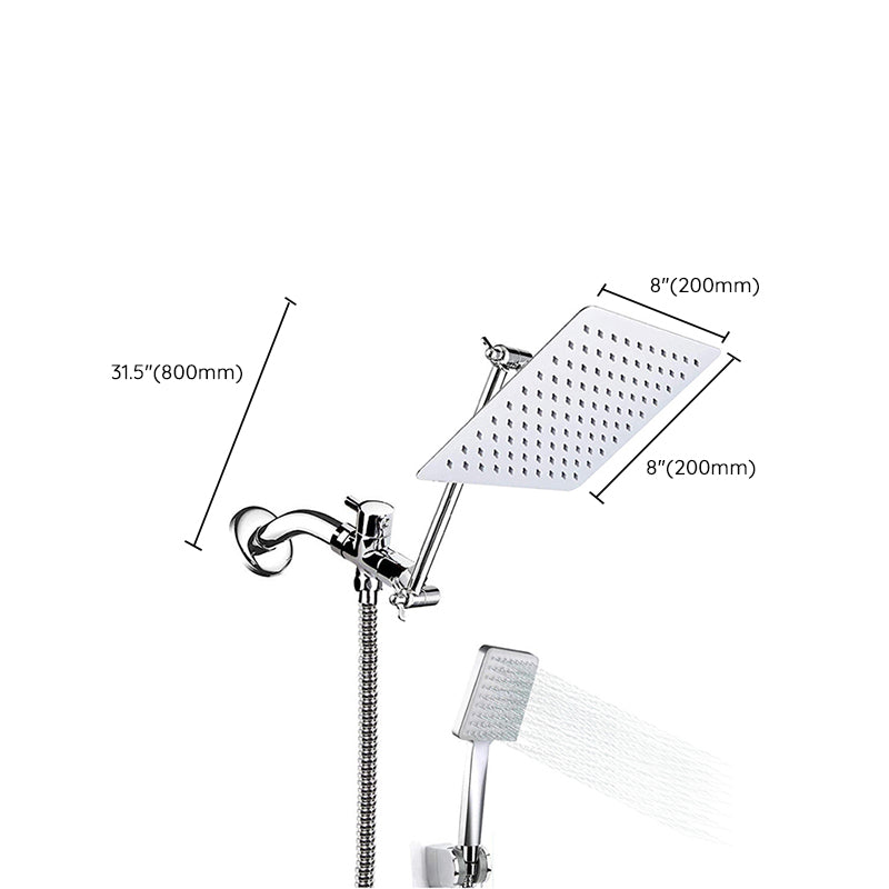 Contemporary Shower Combination Shower Head with Double Shower Head Ceiling Mounted Square Shower Head