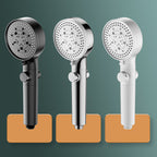 Bathroom Shower Head 5-Stream Round Hand Shower Holder Wall Mount Shower Head