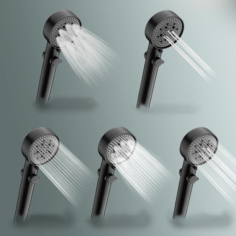 Bathroom Shower Head 5-Stream Round Hand Shower Holder Wall Mount Shower Head