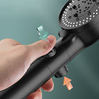 Bathroom Shower Head 5-Stream Round Hand Shower Holder Wall Mount Shower Head