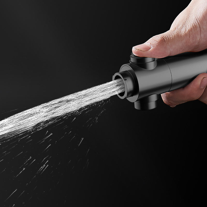 Bathroom Shower Head 5-Stream Round Hand Shower Holder Wall Mount Shower Head