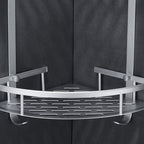 Silver Modern Bathroom Accessory Set with Bath Shelf/Towel Rack & Bathrobe Hook