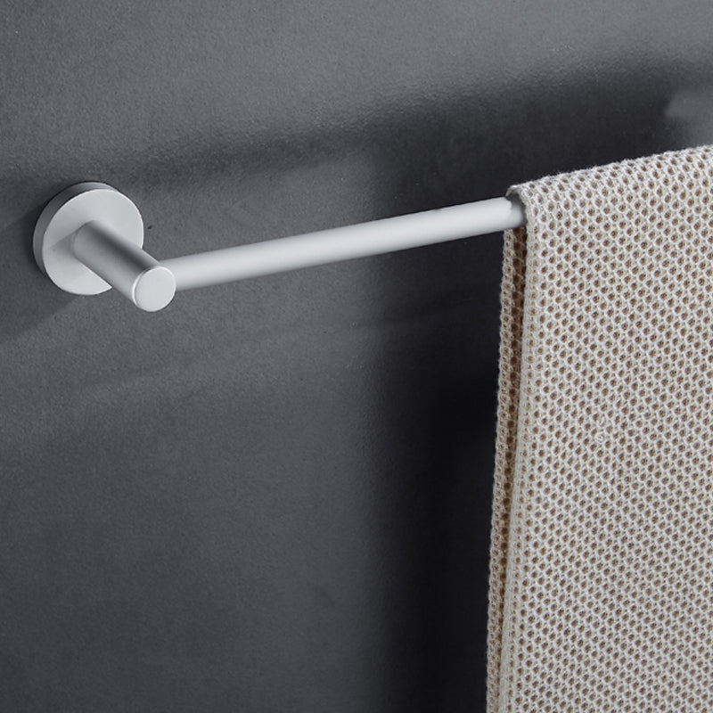 Silver Modern Bathroom Accessory Set with Bath Shelf/Towel Rack & Bathrobe Hook