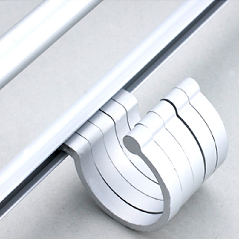 Silver Modern Bathroom Accessory Set with Bath Shelf/Towel Rack & Bathrobe Hook