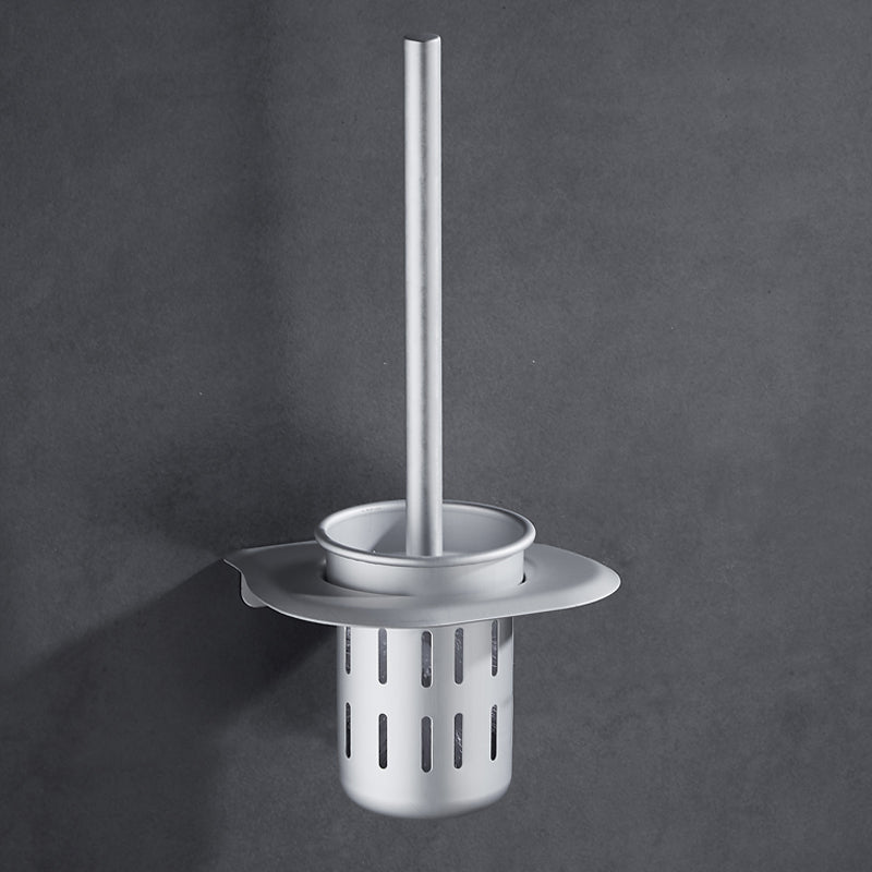 Silver Modern Bathroom Accessory Set with Bath Shelf/Towel Rack & Bathrobe Hook
