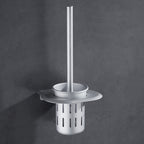 Silver Modern Bathroom Accessory Set with Bath Shelf/Towel Rack & Bathrobe Hook