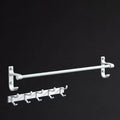 Silver Modern Bathroom Accessory Set with Bath Shelf/Towel Rack & Bathrobe Hook