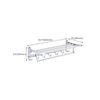 Silver Modern Bathroom Accessory Set with Bath Shelf/Towel Rack & Bathrobe Hook