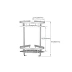 Silver Modern Bathroom Accessory Set with Bath Shelf/Towel Rack & Bathrobe Hook