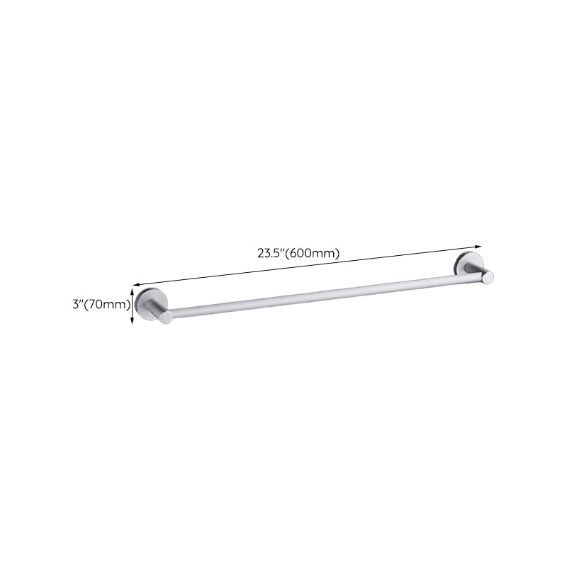 Silver Modern Bathroom Accessory Set with Bath Shelf/Towel Rack & Bathrobe Hook
