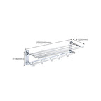 Silver Modern Bathroom Accessory Set with Bath Shelf/Towel Rack & Bathrobe Hook