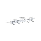 Silver Modern Bathroom Accessory Set with Bath Shelf/Towel Rack & Bathrobe Hook