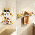 Modern Bathroom Hardware Set Towel Rack Bathroom Shelf Gray/Gold Bathroom Hardware Set