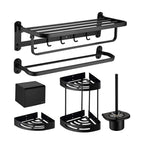 Modern Bathroom Accessory Set Bath Shelf Towel Holder Matte Black Bath Hardware Set