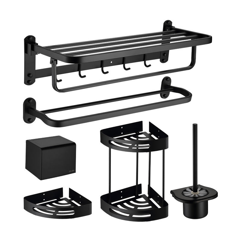 Modern Bathroom Accessory Set Bath Shelf Towel Holder Matte Black Bath Hardware Set