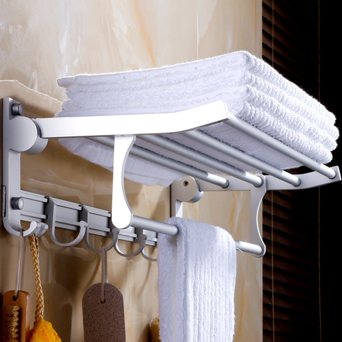 Silver Contemporary Bathroom Hardware Set Stainless Steel Aluminum Bathroom Set