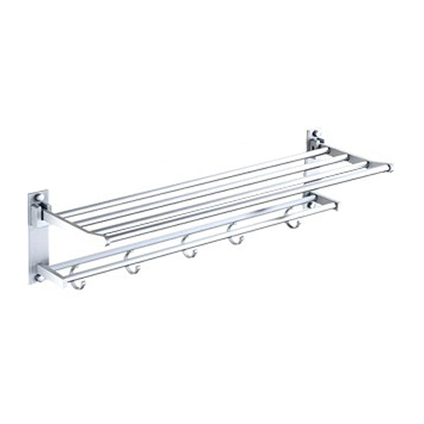 Silver Contemporary Bathroom Hardware Set Stainless Steel Aluminum Bathroom Set
