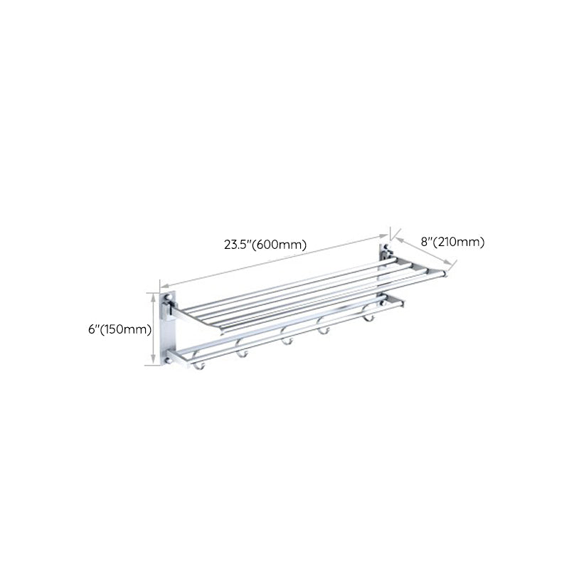 Silver Contemporary Bathroom Hardware Set Stainless Steel Aluminum Bathroom Set