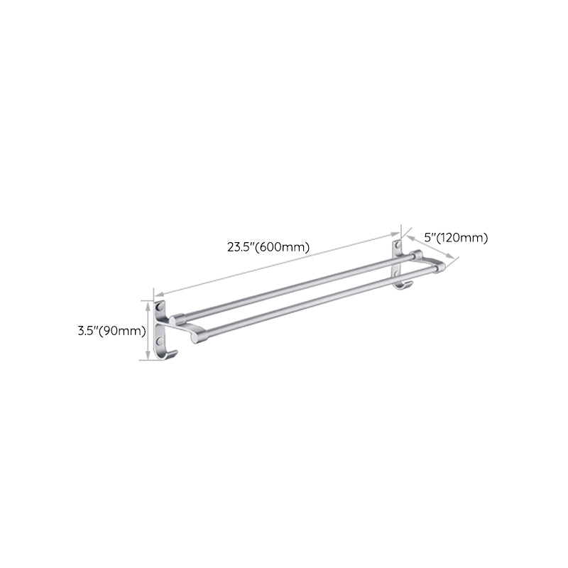 Silver Contemporary Bathroom Hardware Set Stainless Steel Aluminum Bathroom Set