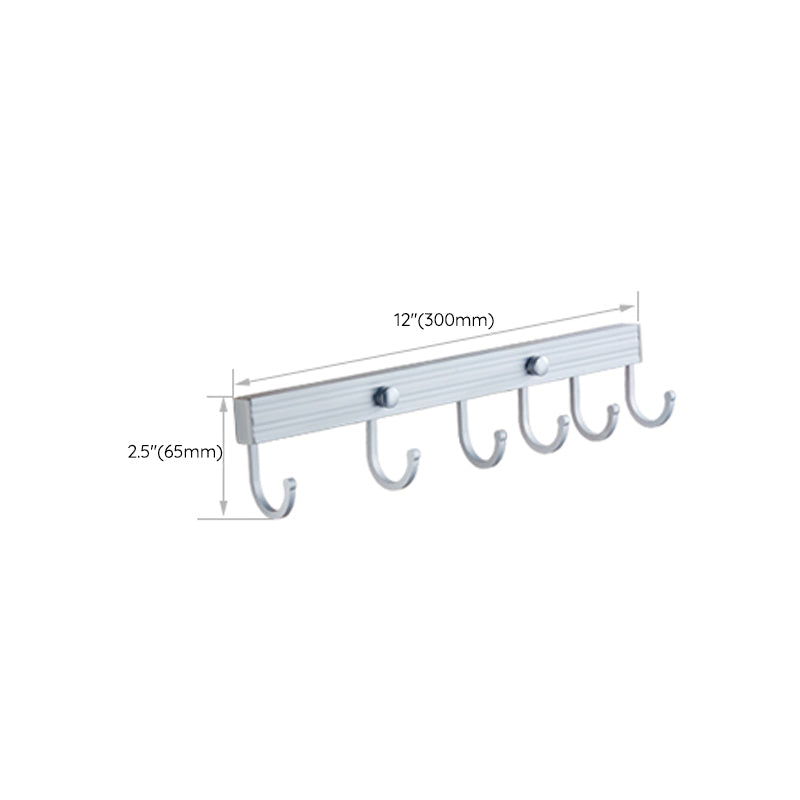 Silver Contemporary Bathroom Hardware Set Stainless Steel Aluminum Bathroom Set