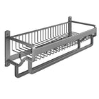 Modern Metal Bath Accessory Set Polished Silver Bath Shelf/Paper Holder/Towel Hook