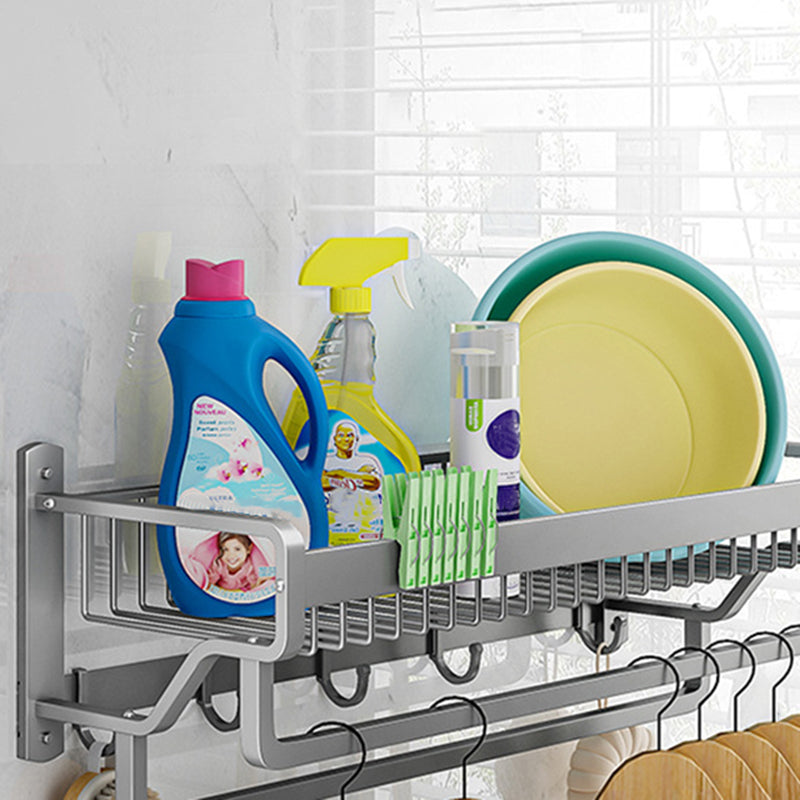 Modern Metal Bath Accessory Set Polished Silver Bath Shelf/Paper Holder/Towel Hook