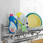 Modern Metal Bath Accessory Set Polished Silver Bath Shelf/Paper Holder/Towel Hook