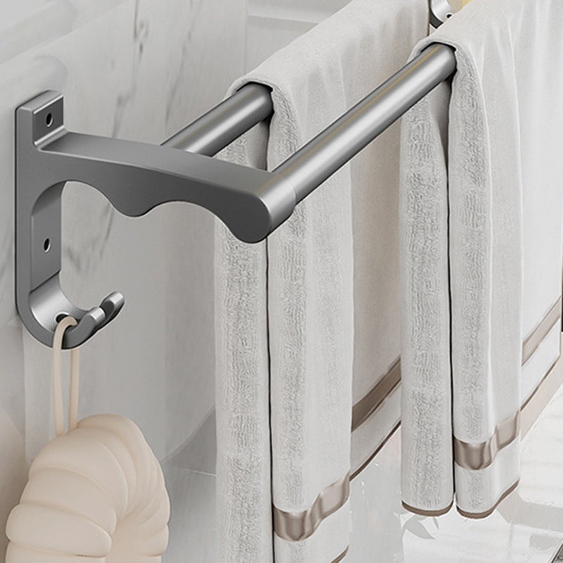 Modern Metal Bath Accessory Set Polished Silver Bath Shelf/Paper Holder/Towel Hook