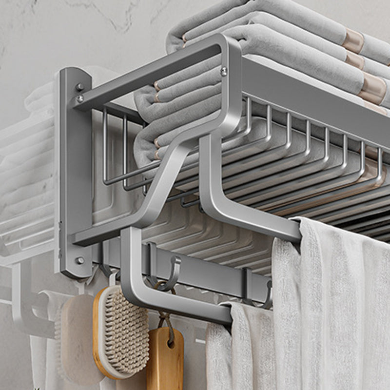 Modern Metal Bath Accessory Set Polished Silver Bath Shelf/Paper Holder/Towel Hook