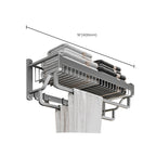 Modern Metal Bath Accessory Set Polished Silver Bath Shelf/Paper Holder/Towel Hook