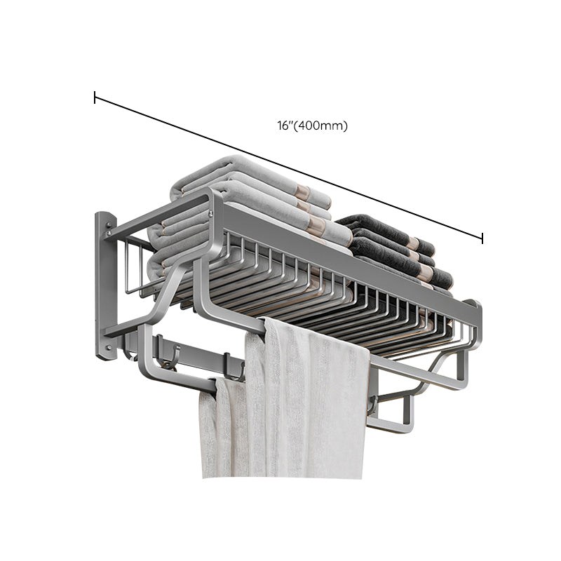 Modern Metal Bath Accessory Set Polished Silver Bath Shelf/Paper Holder/Towel Hook