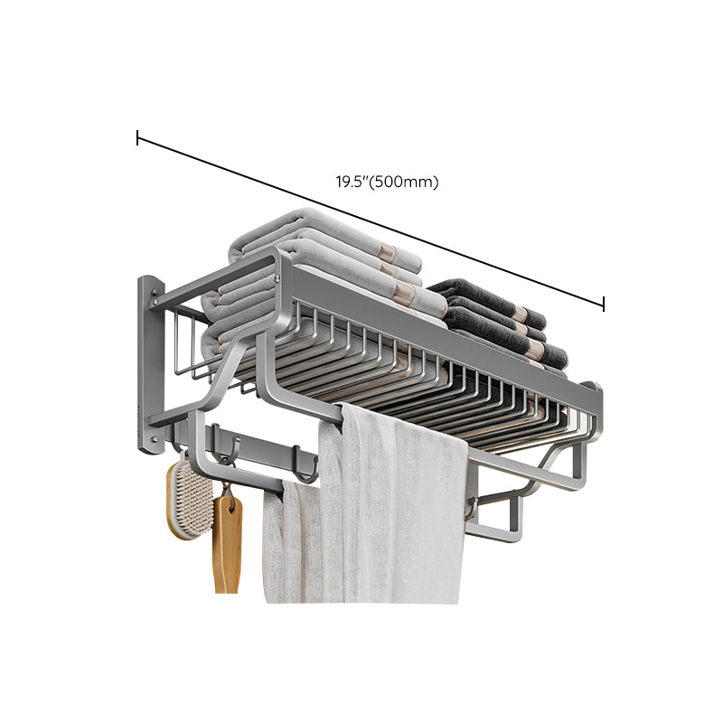 Modern Metal Bath Accessory Set Polished Silver Bath Shelf/Paper Holder/Towel Hook