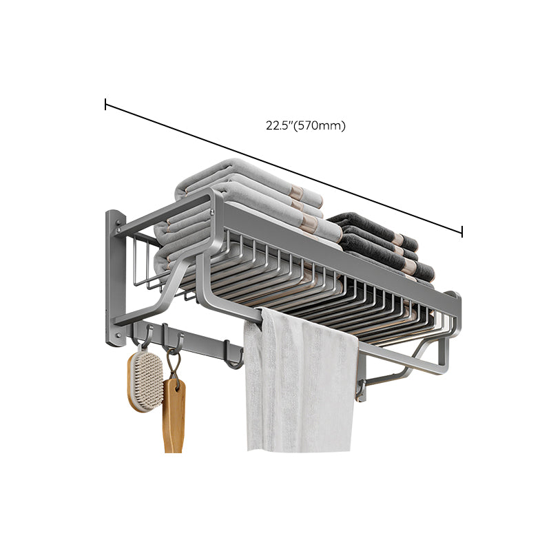Modern Metal Bath Accessory Set Polished Silver Bath Shelf/Paper Holder/Towel Hook