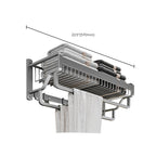 Modern Metal Bath Accessory Set Polished Silver Bath Shelf/Paper Holder/Towel Hook