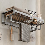 Aluminum modern bathroom accessories set polished gray bathroom shelf/paper holder/robe hook