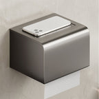 Aluminum modern bathroom accessories set polished gray bathroom shelf/paper holder/robe hook