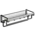 Aluminum modern bathroom accessories set polished gray bathroom shelf/paper holder/robe hook