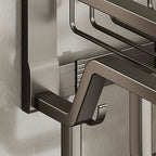 Aluminum modern bathroom accessories set polished gray bathroom shelf/paper holder/robe hook