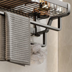 Aluminum modern bathroom accessories set polished gray bathroom shelf/paper holder/robe hook