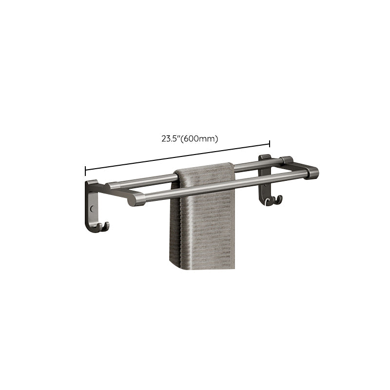 Aluminum modern bathroom accessories set polished gray bathroom shelf/paper holder/robe hook